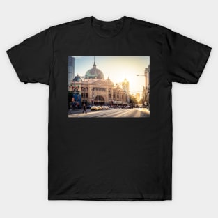 Melbourne's Flinders St Station at Sunset T-Shirt